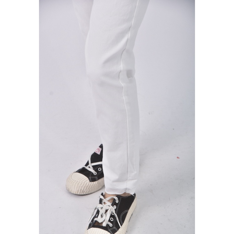 (M) flyup韓牌高腰直筒白色長褲二手衣, , large