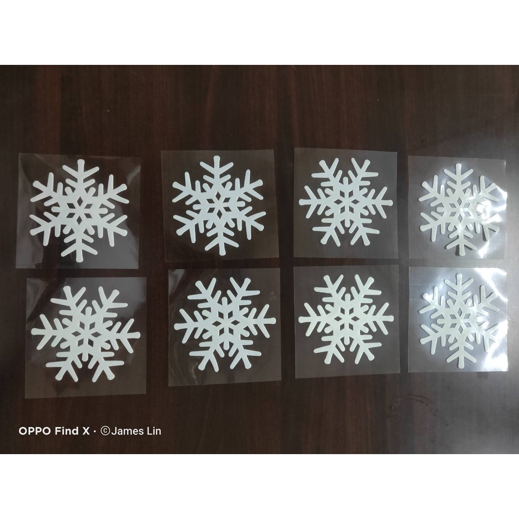 金德恩 GS MALL 台灣製造 夜光裝飾雪花 聖誕節雪花 聖誕雪花 夜光雪花 雪花窗貼 夜光裝飾 夜光壁貼, , large