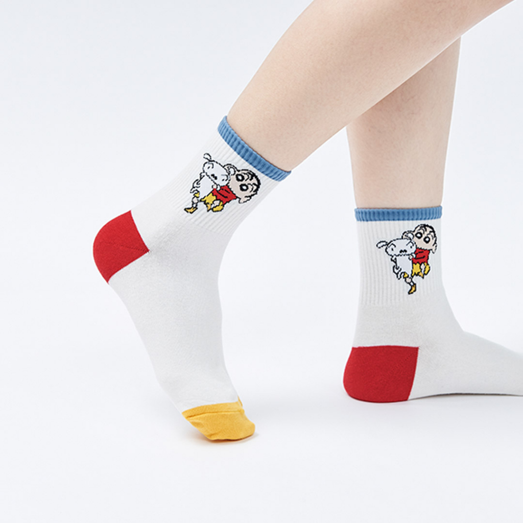 (多款)蠟筆小新長襪 台灣製長襪 百搭韓系襪 【旺達棉品】SC-A309~SC-A316, , large