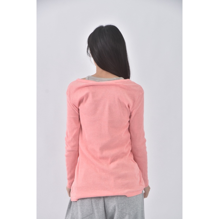 (S) 質感V領粉色外套二手衣, , large