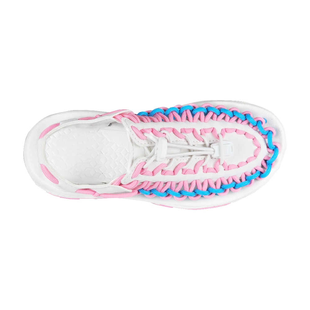 DIADORA迪亞多那 兒童休閒編織涼鞋 童鞋 時尚 束扣 彈性 輕量 緩衝 吸震 耐磨 藍白紅 藍黃 白粉藍 藍粉, , large