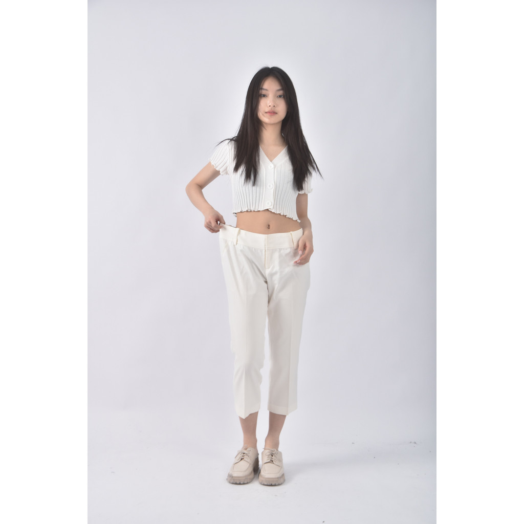 (3XL) ef de直筒白色長褲二手衣, , large