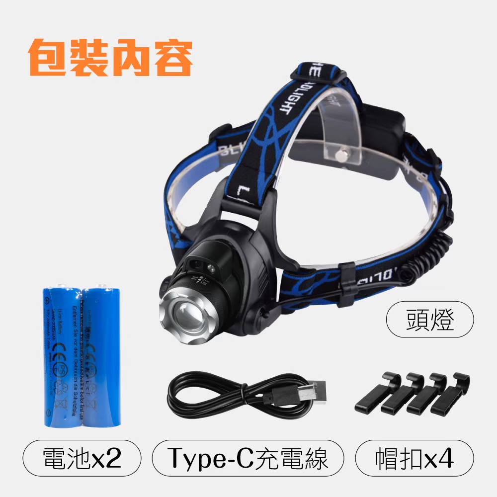 【Panrico 百利世】5W 變焦感應LED充電頭燈 (BI-LTH-H05A), , large