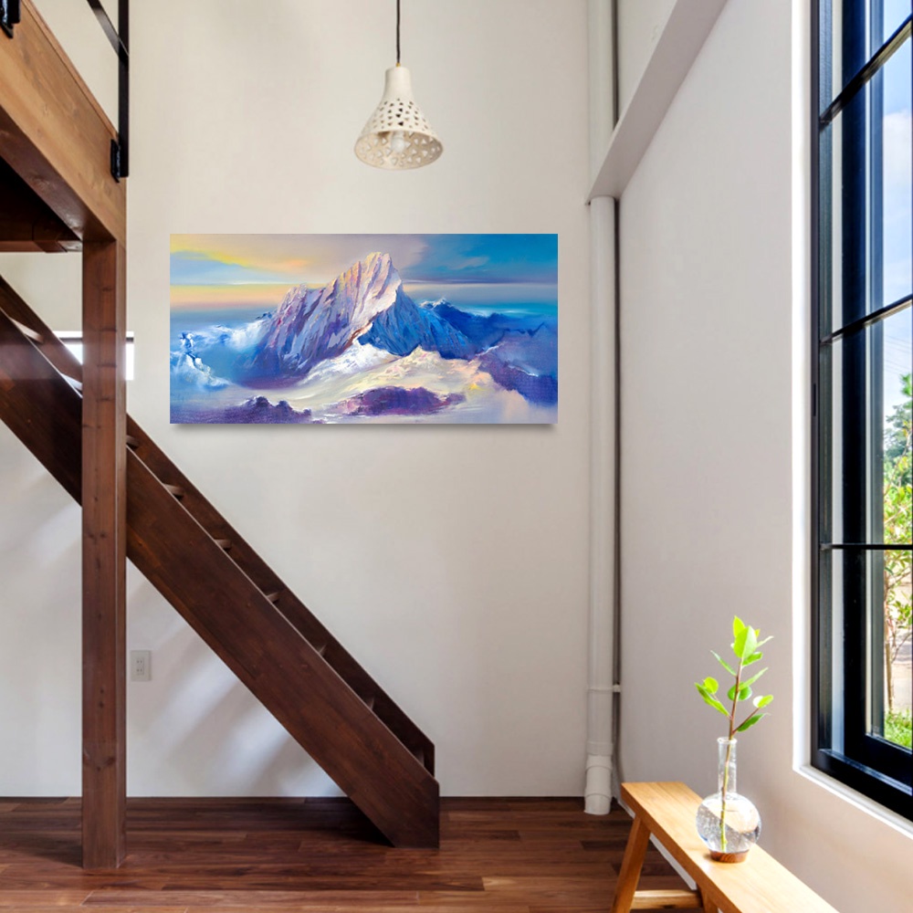 【御畫房】玉山 國家一級畫師手繪油畫60×120cm(VF-60), , large