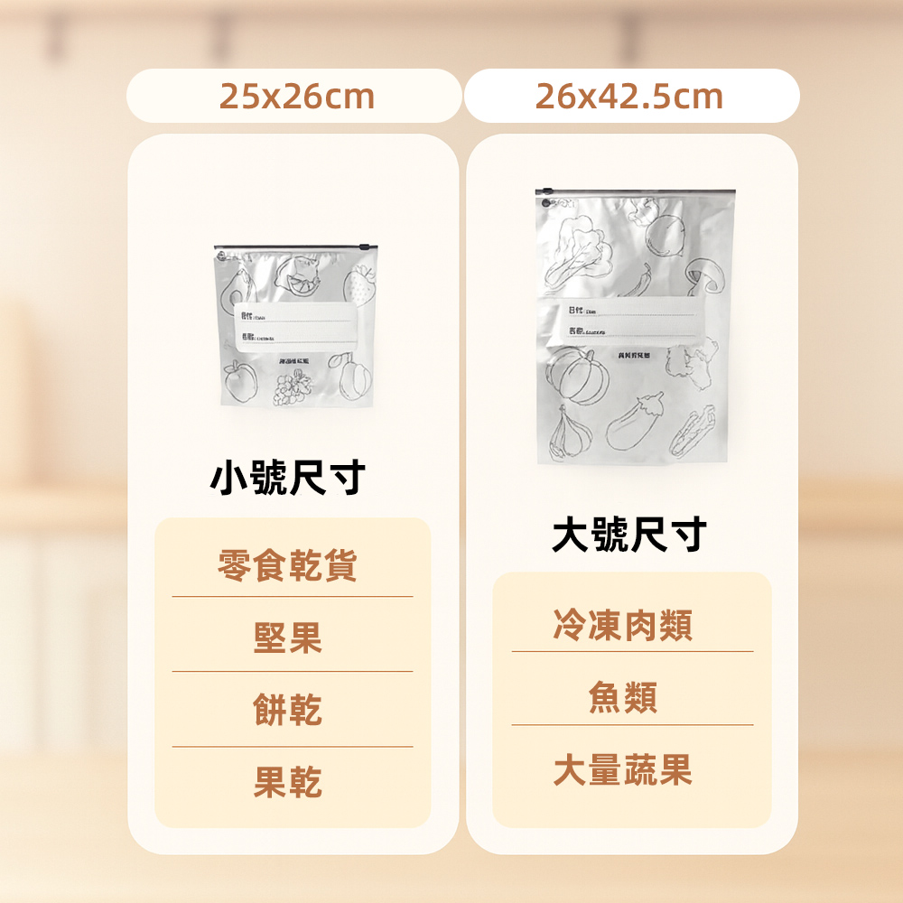 【上手家居】小號保鮮密封袋 10入(保鮮袋/食物袋/食物保鮮袋/鋁箔保鮮袋/食物夾鏈袋), , large
