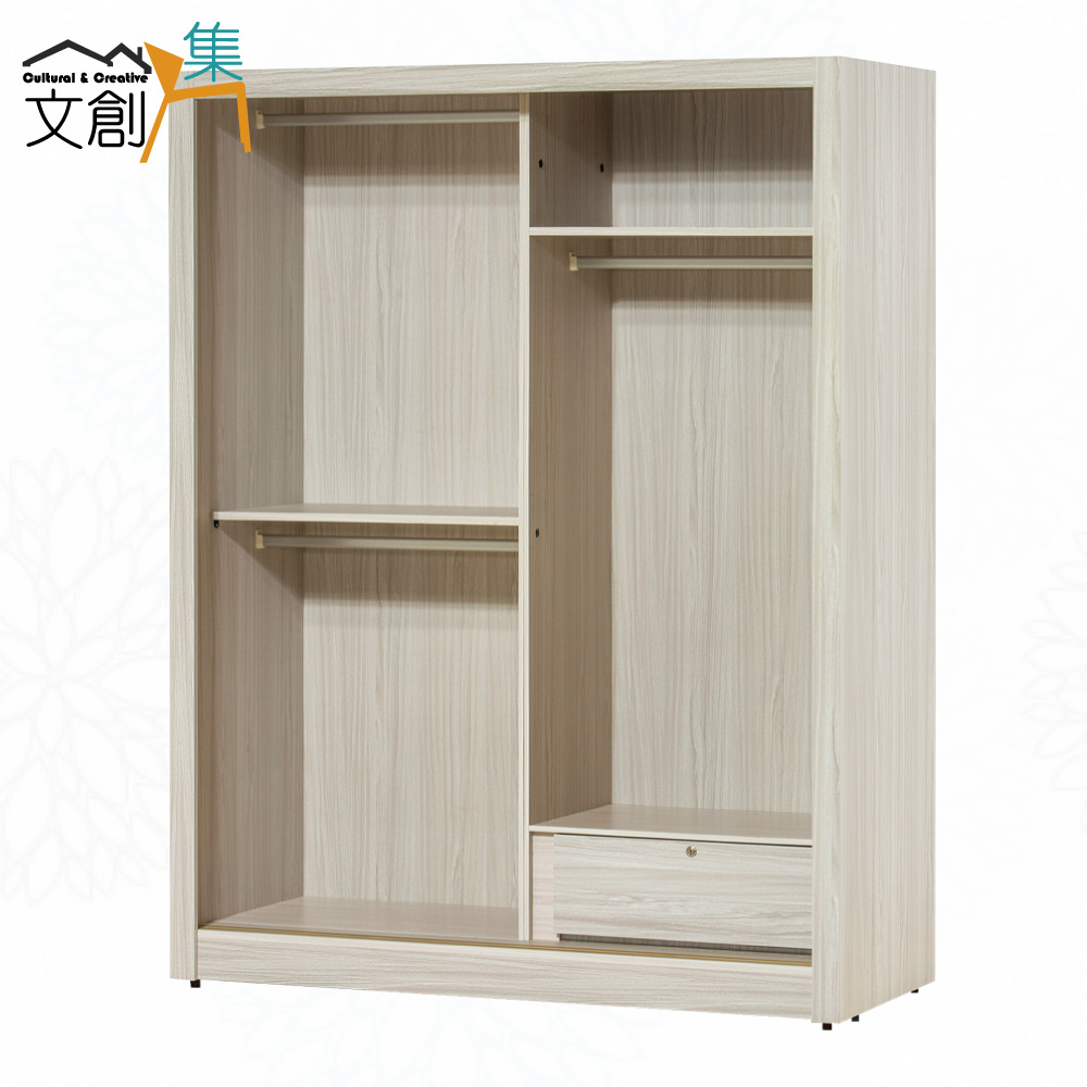 【文創集】卡蒂柏5.1尺推門衣櫃(客約商品), , large
