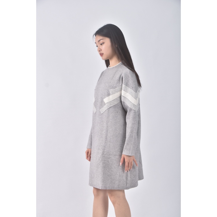 (XL) 條紋灰色洋裝二手衣, , large