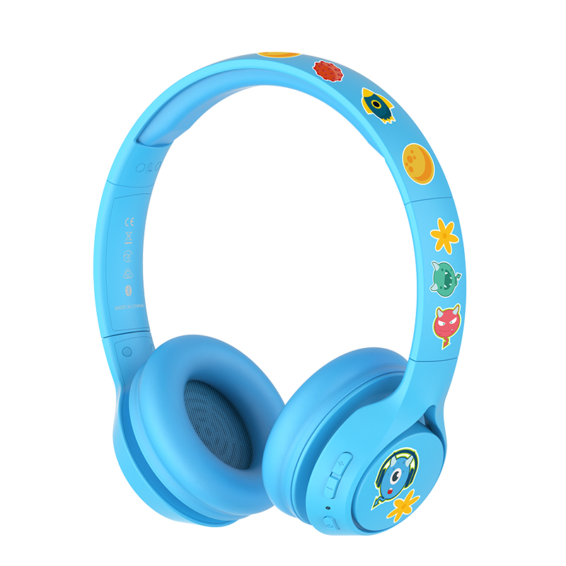 [JunYu] BAMiNi Topone children's special learning over-ear Bluetooth headphones (gift box packaging - earphone storage bag and DIY stickers included) - blue, , large