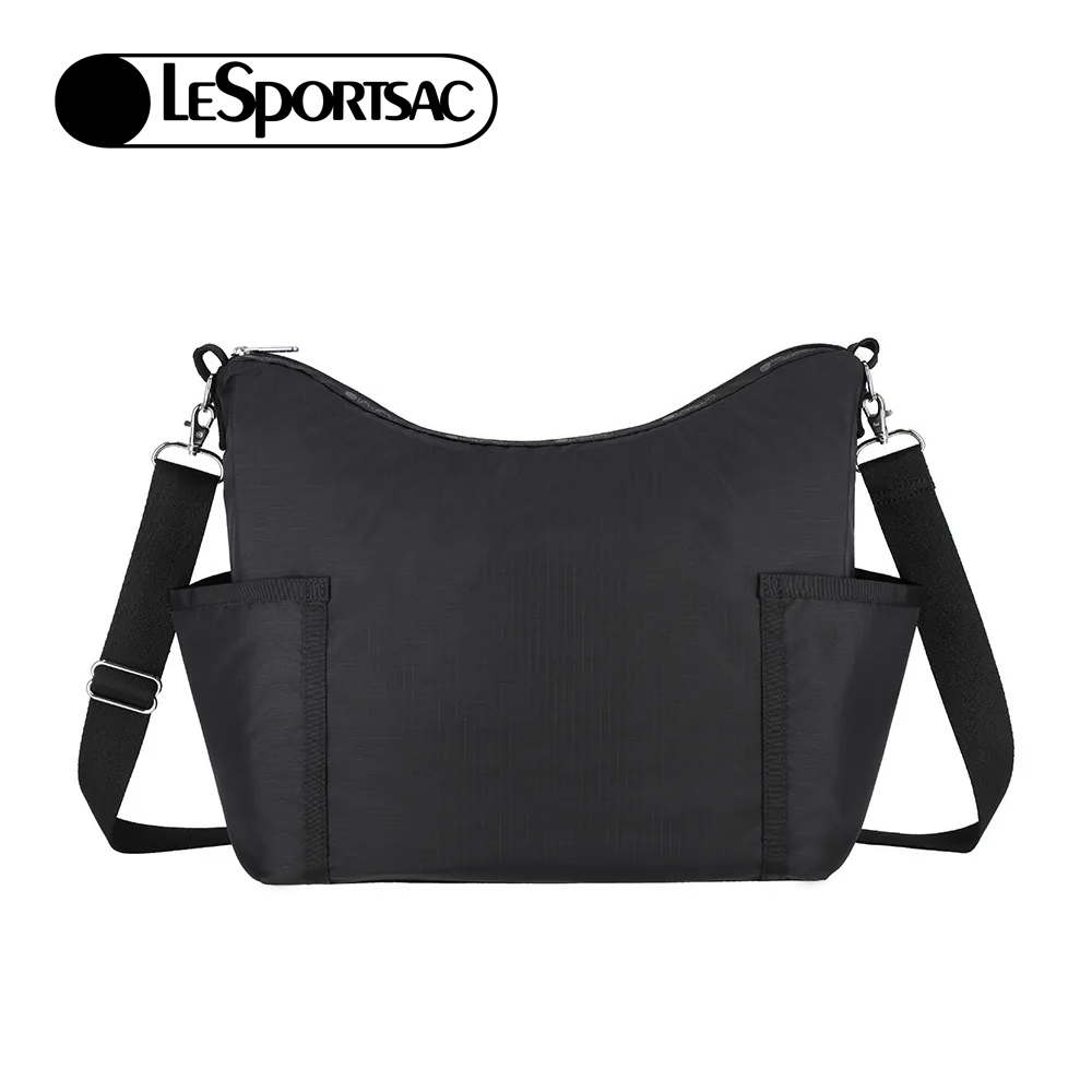 Lesportsac 大口袋拉鍊肩背包 側背包 通勤隨身包 送禮 禮物 女包 男包 情人節禮物(永恆黑)L252-2902P-R086