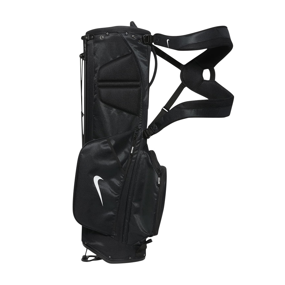 NIKE SPORT LITE 腳架袋 球桿袋 高爾夫球袋 5格 防水罩 雙背帶 黑 白 白黑紅 黑黃 淺藍 銀綠 淺灰橘, 黑＊預購, large