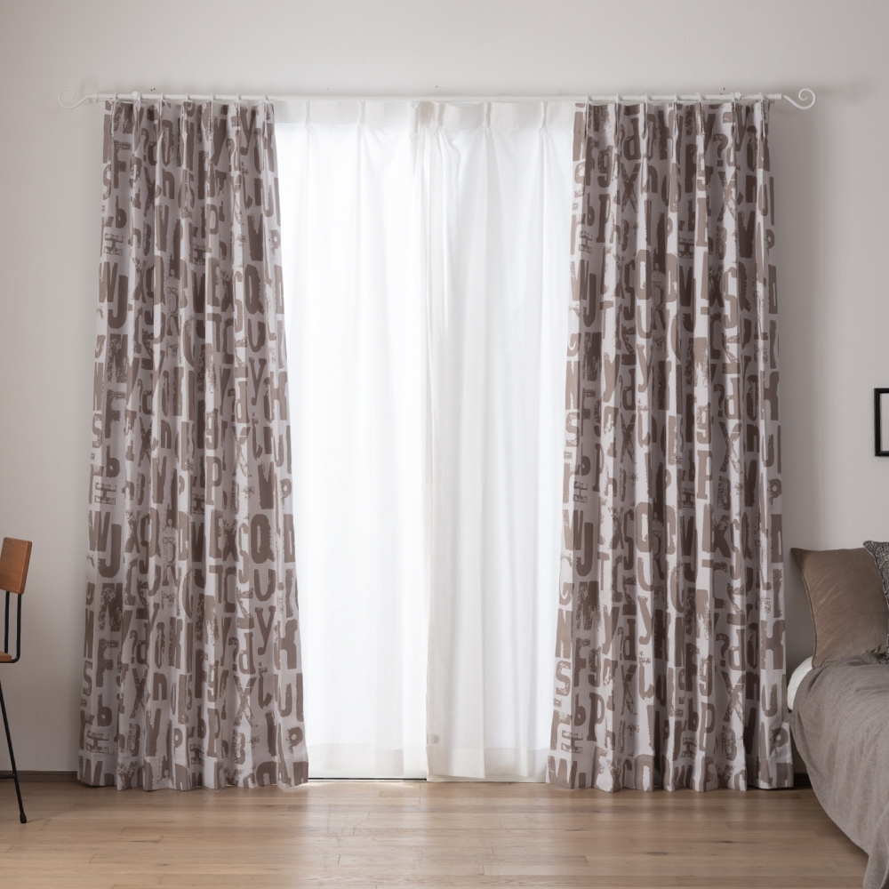 Ready-Made Curtains – Set of 2 Panels – "Fun Letters" Design – Width 100cm, Height 165/210/240cm – Made in Taiwan – Printed Curtains – Kids’ Room – Machine Washable, , large