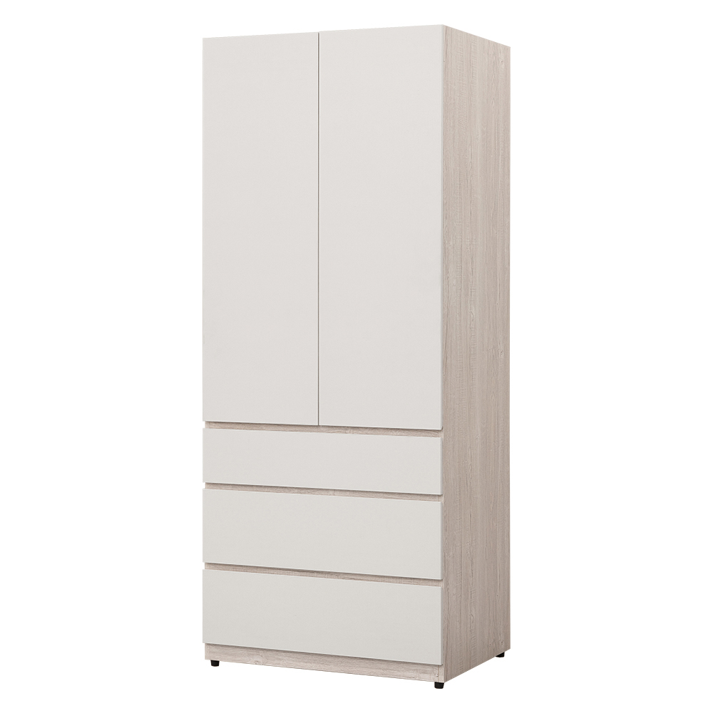 【唯熙傢俱】紀薇橡木雙色2.6尺抽屜衣櫃, , large