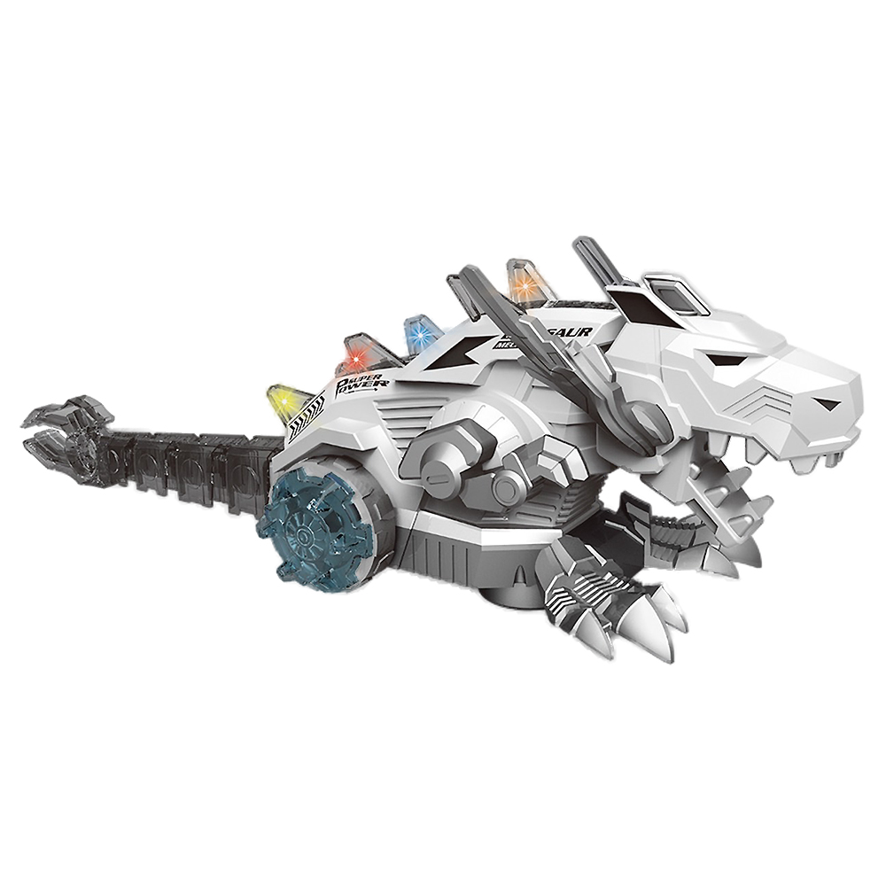 【啾愛你】電動機械恐龍戰車(噴霧前行擺尾聲光效果)-白色, , large