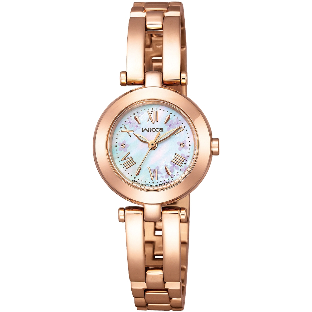 CITIZEN 星辰 Wicca 公主系列 情人節推薦款 太陽能大三針女錶-24mm KP5-263-11