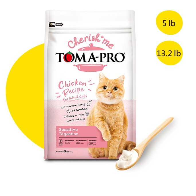 優格 TOMA-PRO 天然%零穀 成貓腸胃敏感配方 無榖 貓飼料 5磅, , large