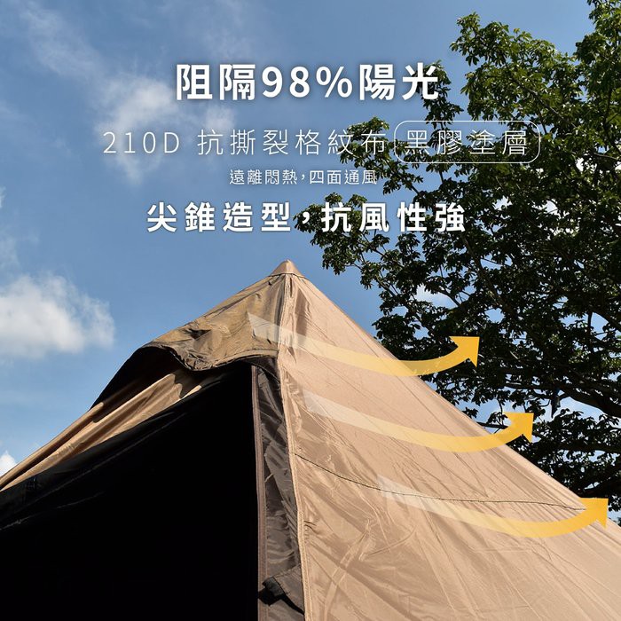 【Treewalker 萊茂】黑膠印地安帳 (4-6人), , large
