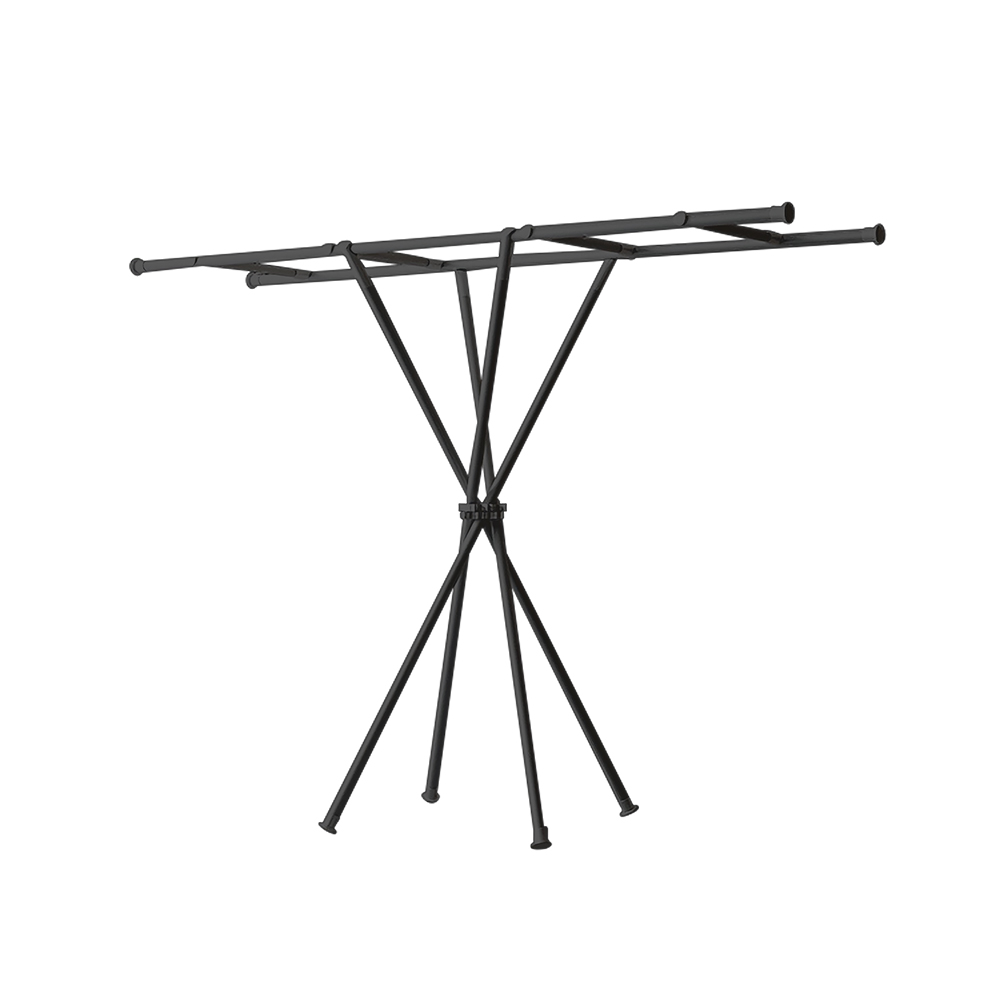 SHCJ 雙桿折疊落地晾曬衣架【黑色】棉被曬衣架 加寬曬衣架, 黑色, large