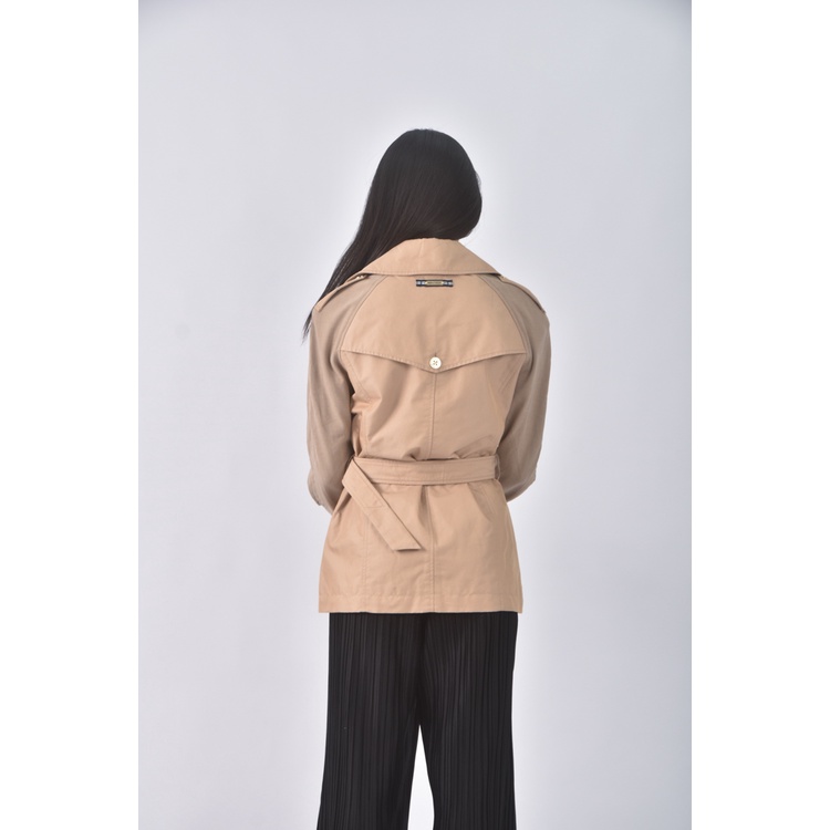 (S) nautica質感棉質棕色綁帶外套二手衣, , large