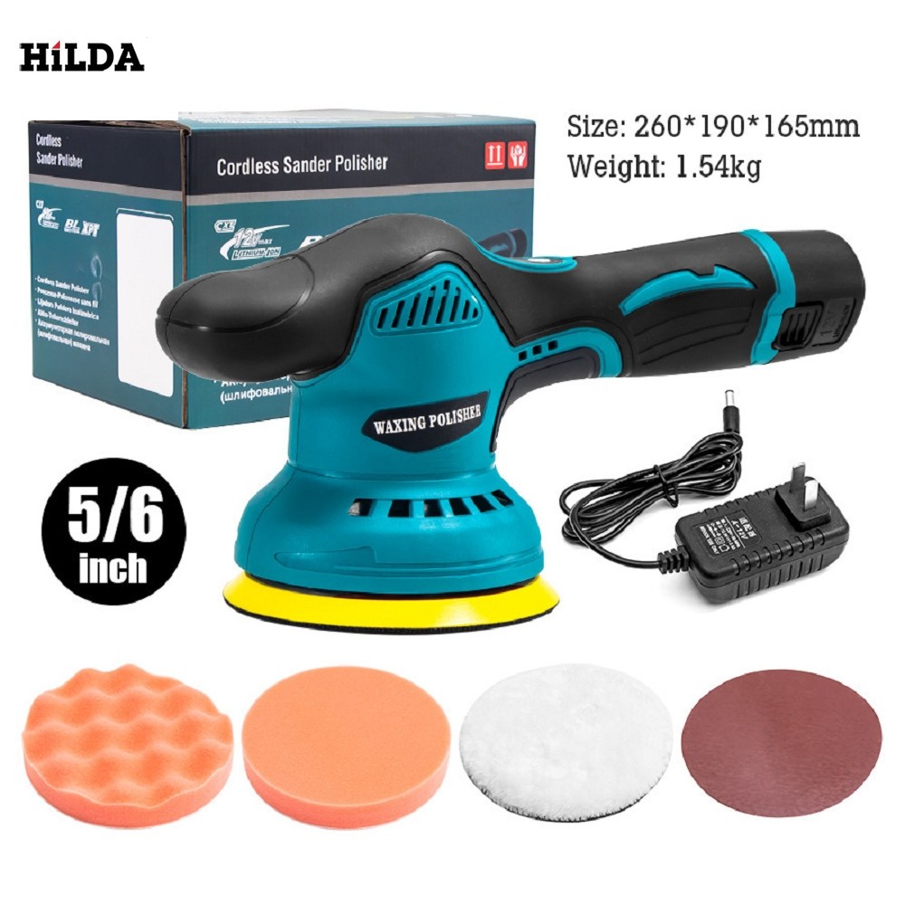【HILDA】希爾達電動工具 12V 雙電 鋰電無線打蠟機 可拋光、打磨 可依照不同需求調整轉速, , large