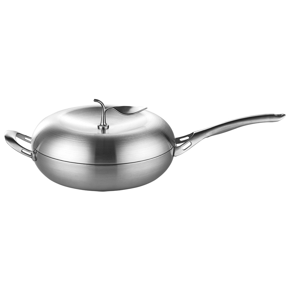 PERFECT 理想牌 極緻蘋果型316不鏽鋼七層複合金平底鍋28cm單把附蓋-Leidea樂德兒, , large