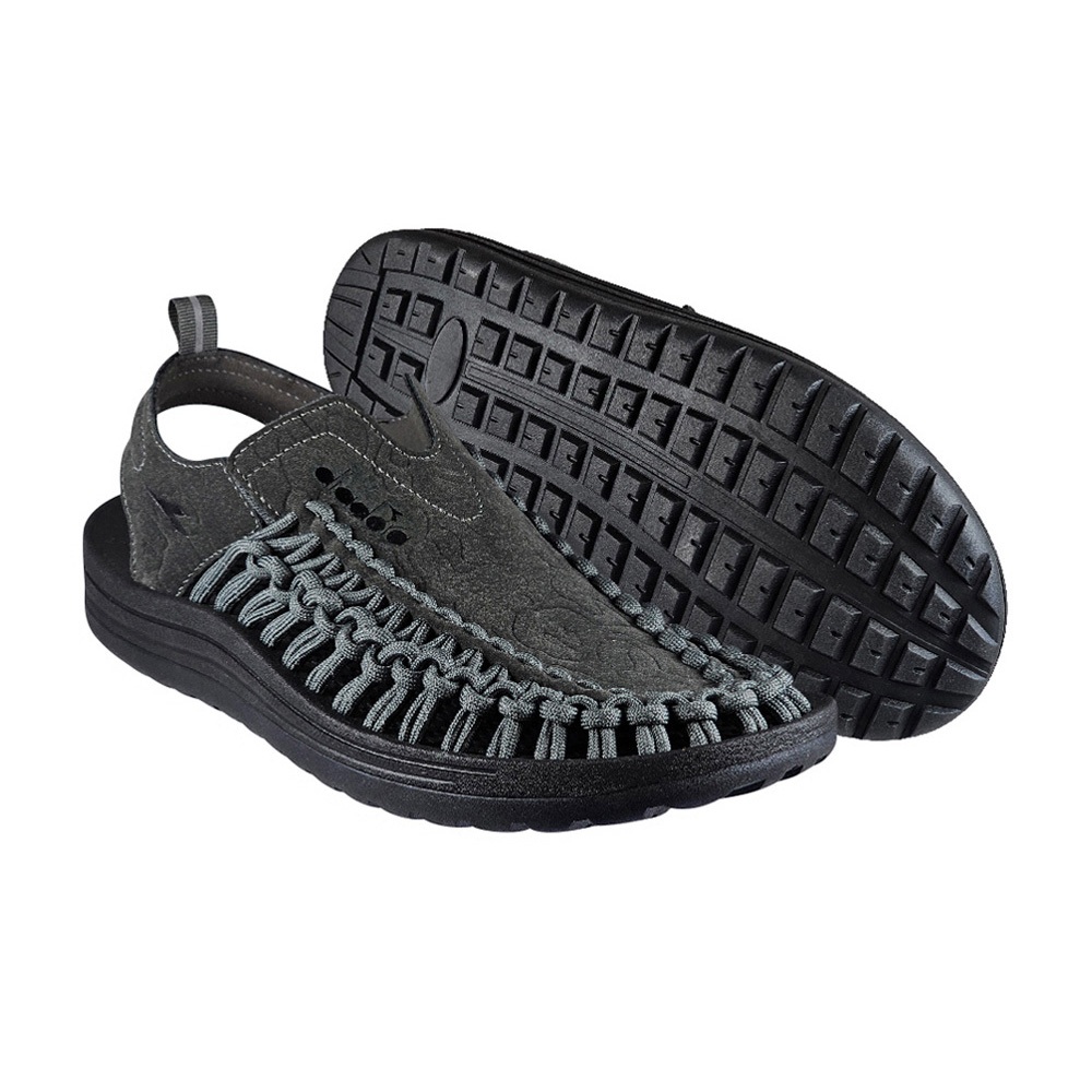 DIADORA迪亞多那 魷魚兩棲編織涼鞋 男鞋 時尚 簡約 素色 水陸兩用 反光 吸震 輕量 耐磨 耐用 止滑 黑 灰, , large