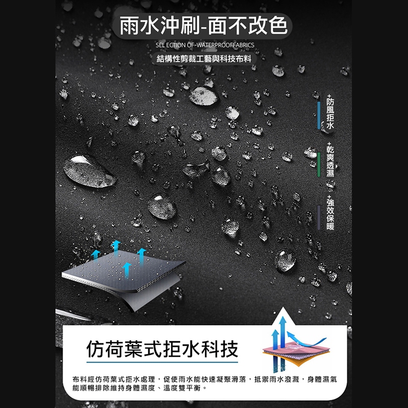 大尺碼-加絨 防水 防風 束口 休閒長褲-黑/灰-0204192, 01黑, large