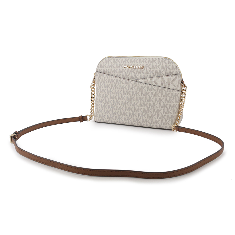 Michael Kors 金字滿版塗層帆布口袋貝殼包/香草白, , large