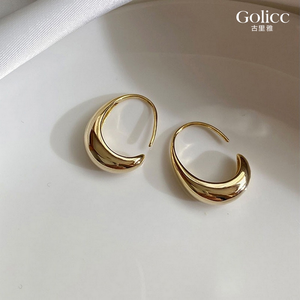 【Gulicc 】古莉可 耳環 韓國東大門 弧形耳環, , large
