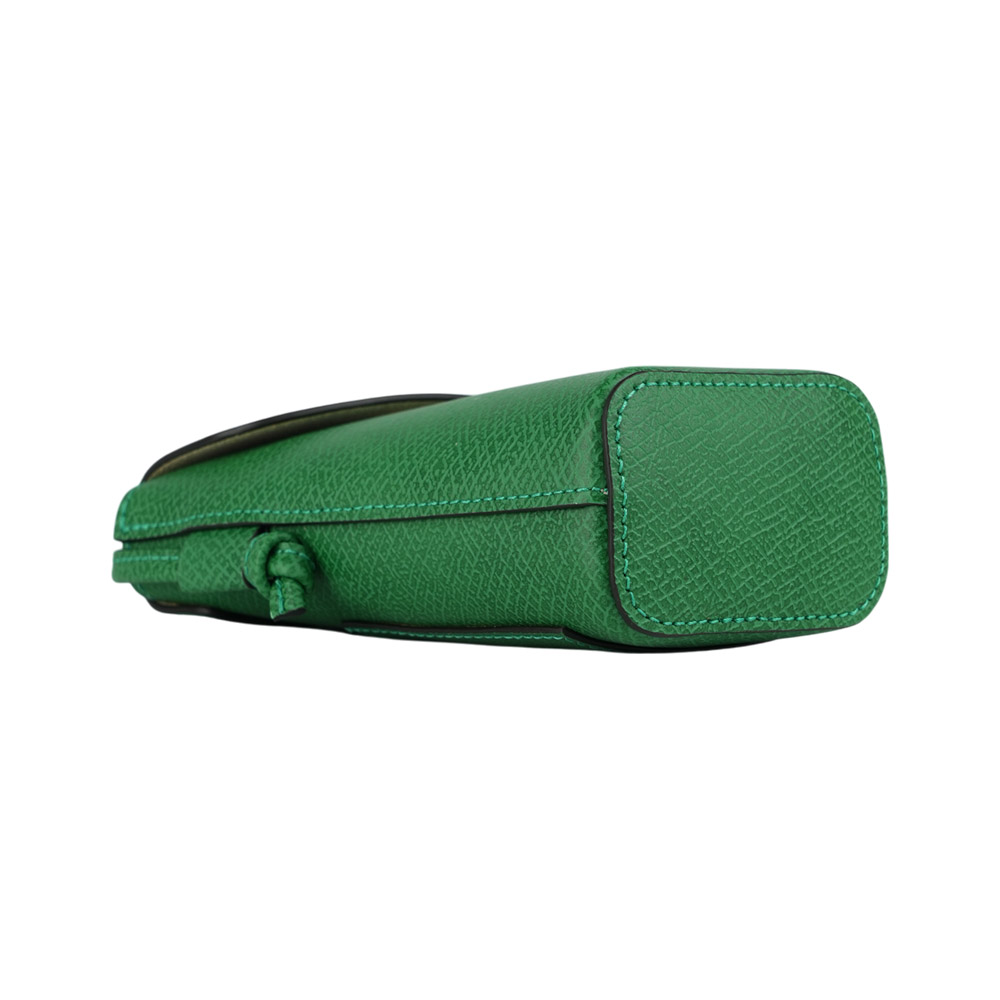 LONGCHAMP EPURE 翻蓋牛皮手機包/綠色, , large