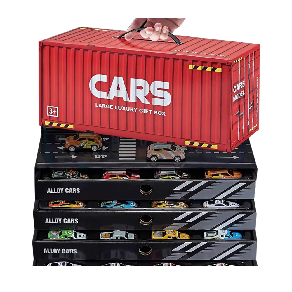 【啾愛你】場景收納貨櫃車-內附48台迴力車