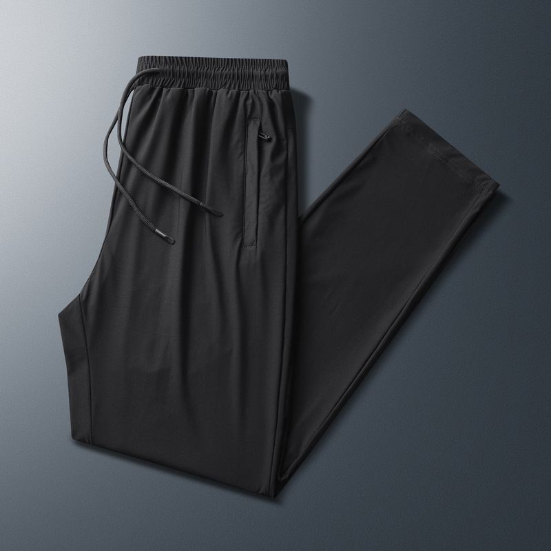 ⭐穿比不穿還要涼⭐【涼感鬆緊帶拉鍊長褲】One牌同工廠 平口 透氣 降溫 夏天 排汗 舒適 散熱 抗悶 運動 冰絲 休閒