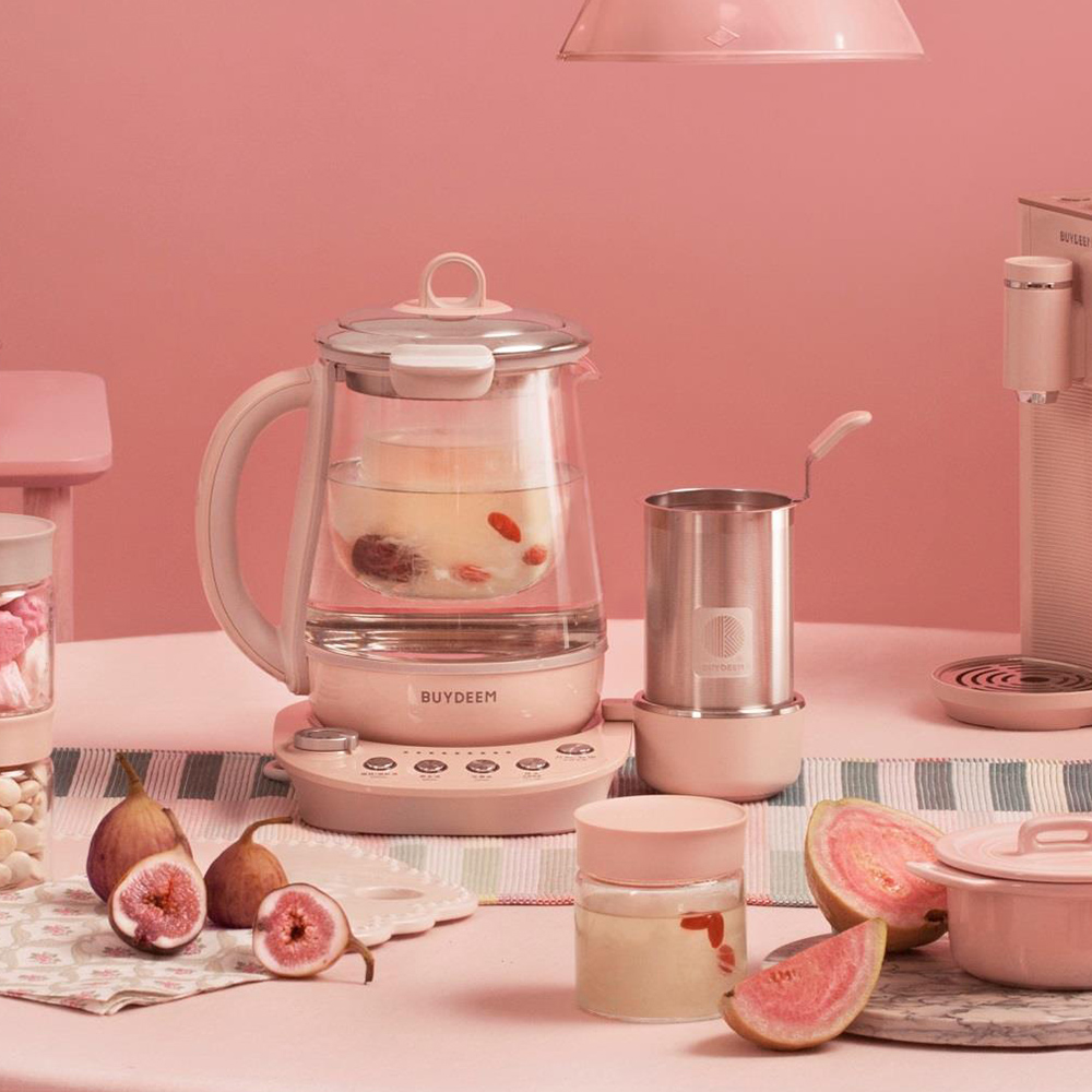 【BUYDEEM北鼎】頂級多功能美顏烹煮壺 燉煮壺 快煮壺 1500ml-粉漾壺 K2691 贈好禮(玻璃分裝杯300ml白x2+大橘寶300ml), , large