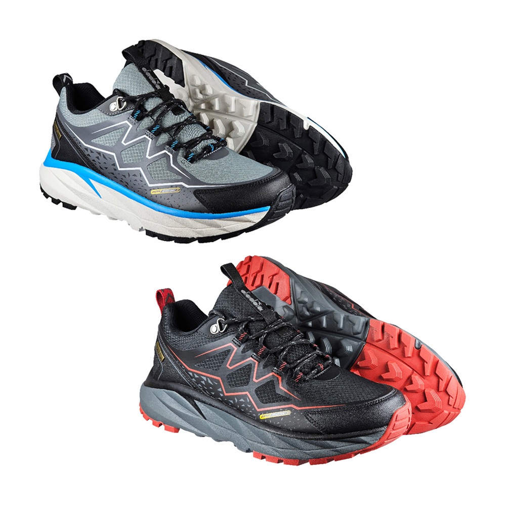 DIADORA迪亞多那 漫遊者戶外越野鞋 男運動鞋 男鞋 登山鞋 輕量 透氣 防潑水 緩衝 吸震 耐磨 防滑 灰 黑紅, , large