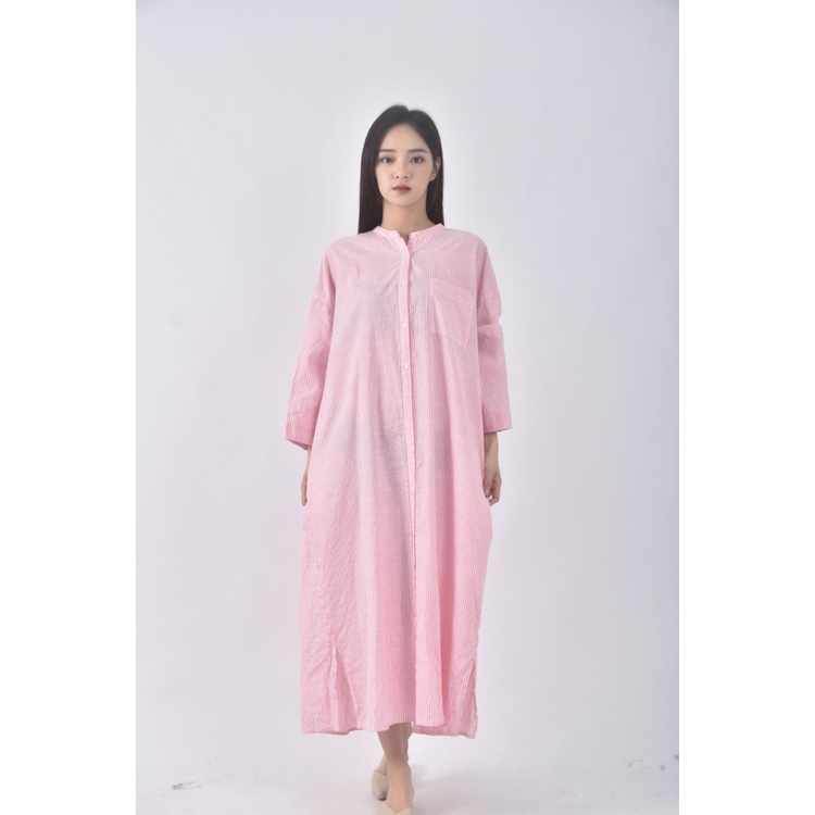 (2XL) urban research doors條紋粉色洋裝二手衣