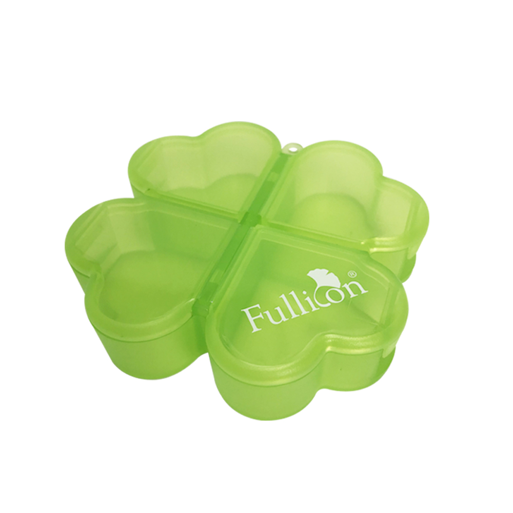 GS MALL 4格幸運草保健藥盒 收納藥盒 4格藥盒 幸運草藥盒 造型藥盒 保健藥盒 藥盒 隨身藥盒, , large