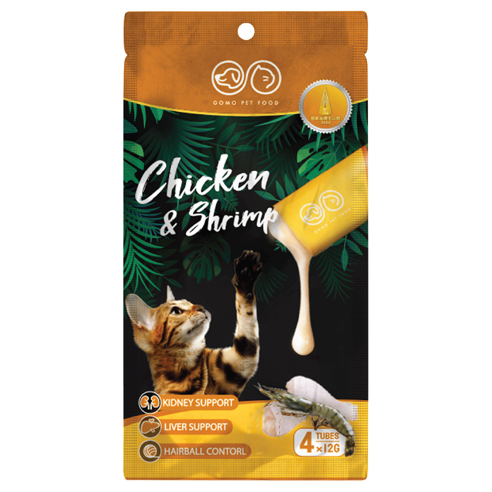 GOMO貓機能型鮮肉泥 雞肉+蝦肉, , large