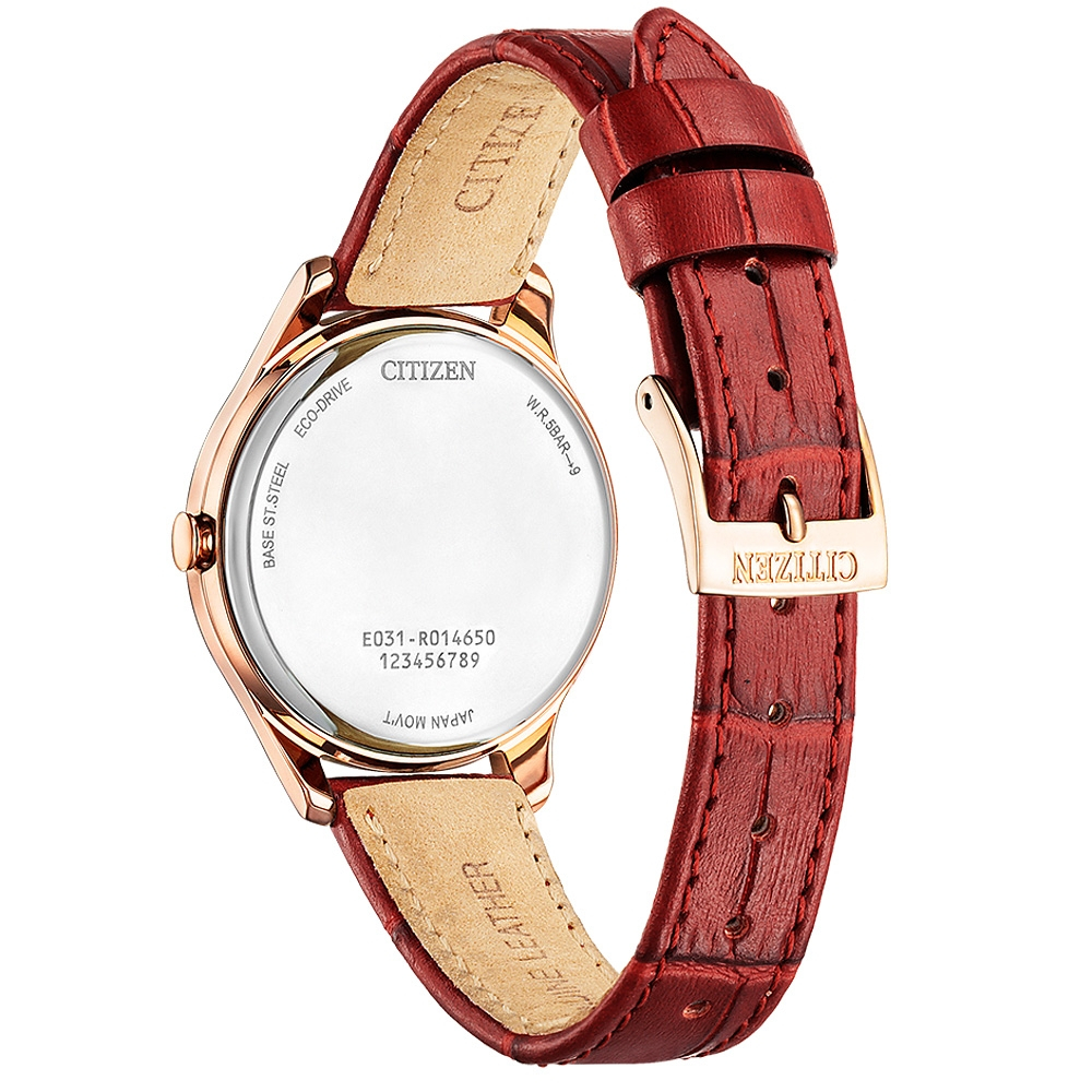 CITIZEN 星辰 光動能時尚菱格紋女錶-32mm EM0508-12A, , large