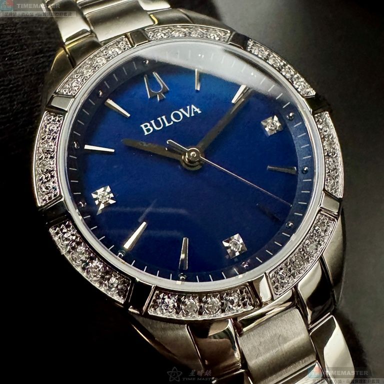 [星晴錶業]BULOVA手錶,32mm,BU00005寶藍色錶面銀錶殼銀色精鋼錶帶款, , large
