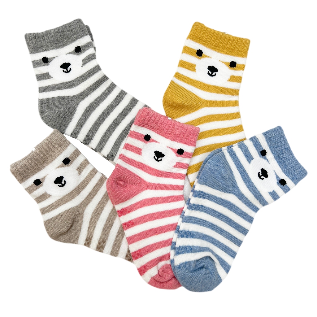 【BVD】熊熊1/2童襪<中灰13-16cm>B571 短襪 襪子, , large