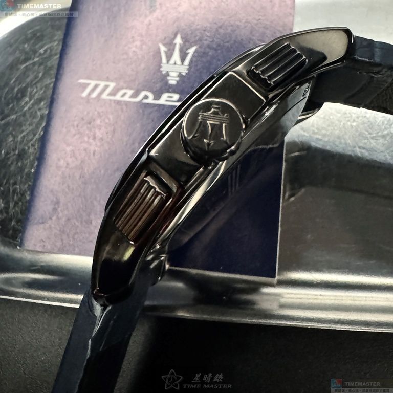 [星晴錶業]MASERATI手錶,46mm,R8851116001寶藍色錶面槍灰色錶殼寶藍真皮皮革錶帶款, , large