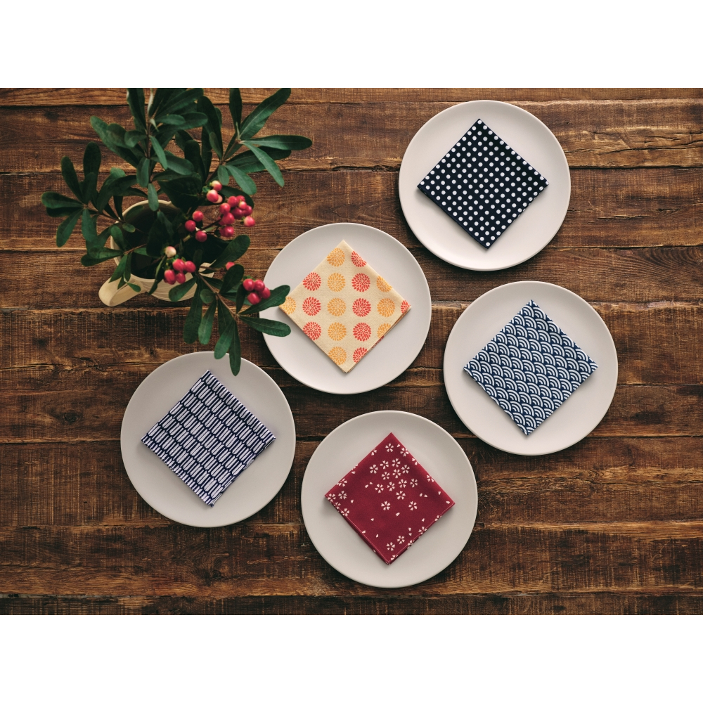 日本製KAMAWANU Furoshiki 紅酒/雞尾酒餐巾 全棉 方巾 手巾 多功能手帕 27x27cm (丸菊菊花), , large