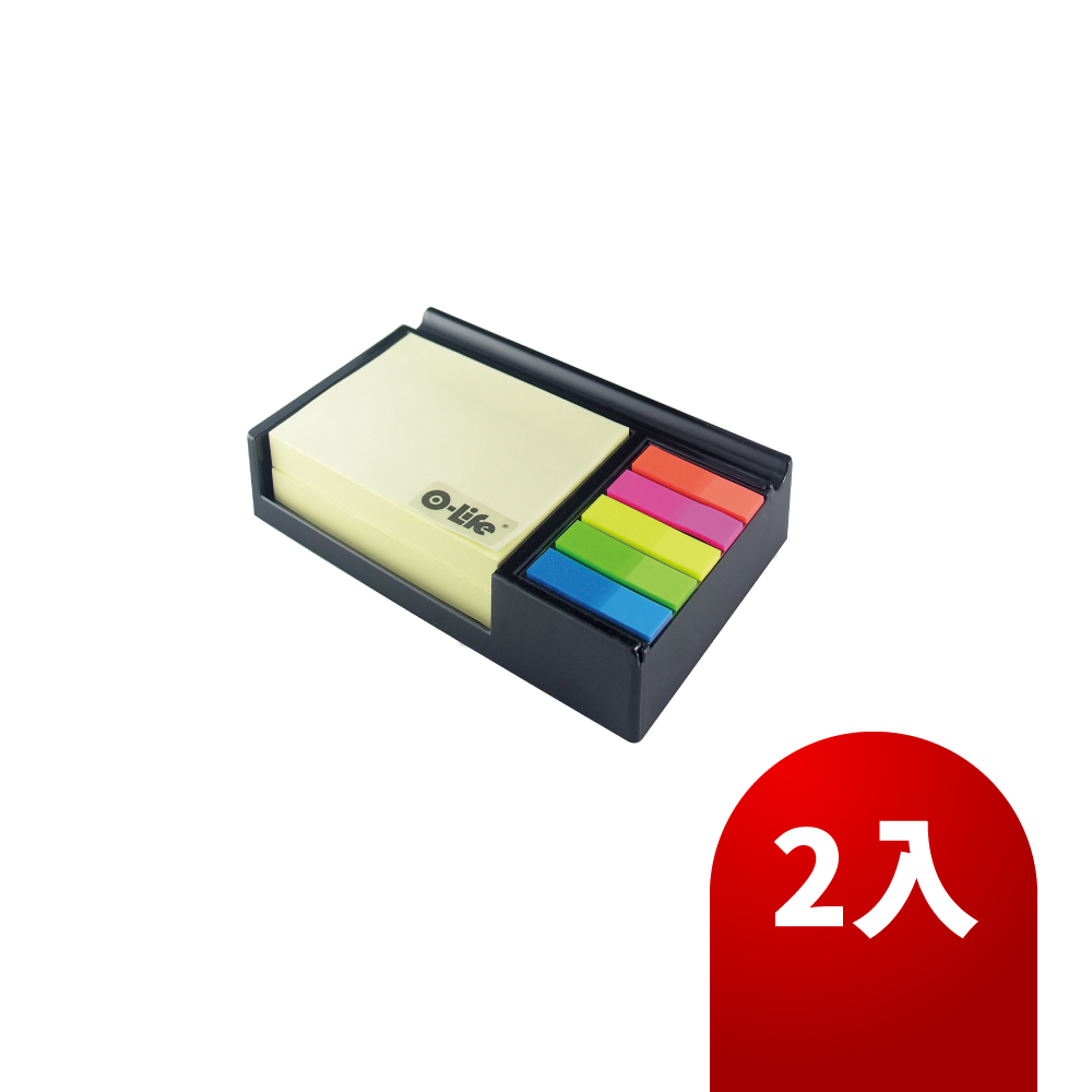 【O-Life】Colored sticky notes - 2 pieces in a set, black, , large