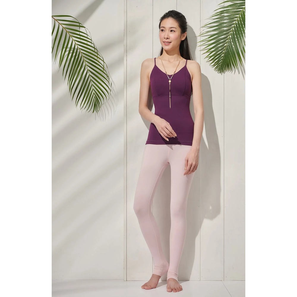 YOGA FLOW Dale Tank - 露背交叉長版上衣 - 暗蘭紫 Raisin, , large