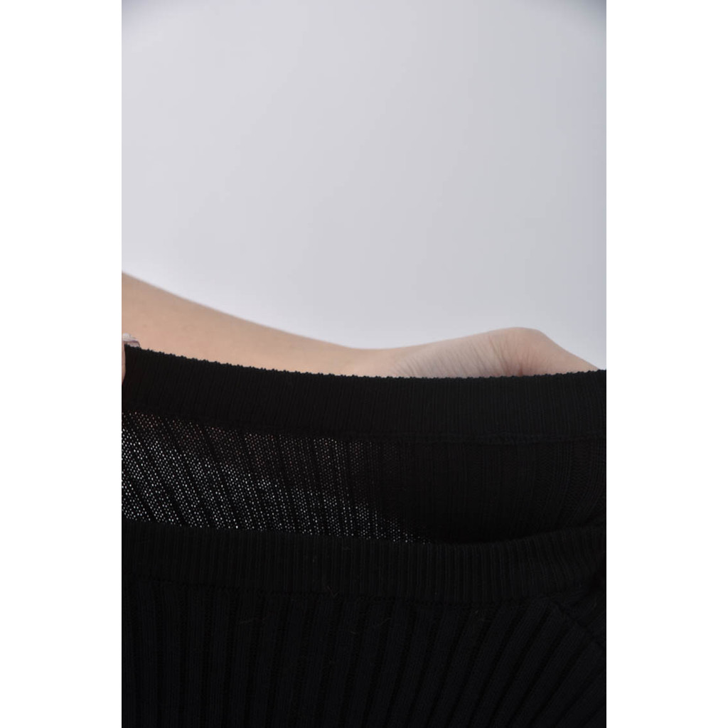 (S) 質感綁帶黑色洋裝二手衣, , large