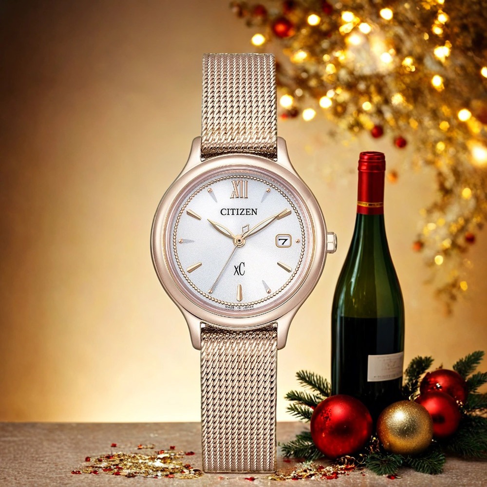 CITIZEN 星辰 XC 水耀光 亞洲限定光動能米蘭帶女錶 禮物 EW2635-62A, , large