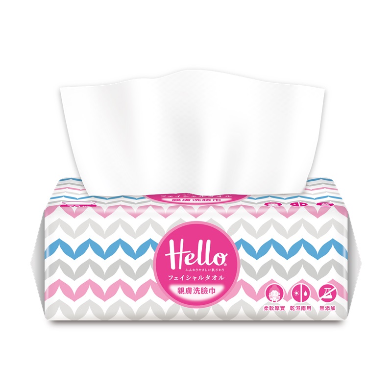 Hello親膚洗臉巾70抽, , large