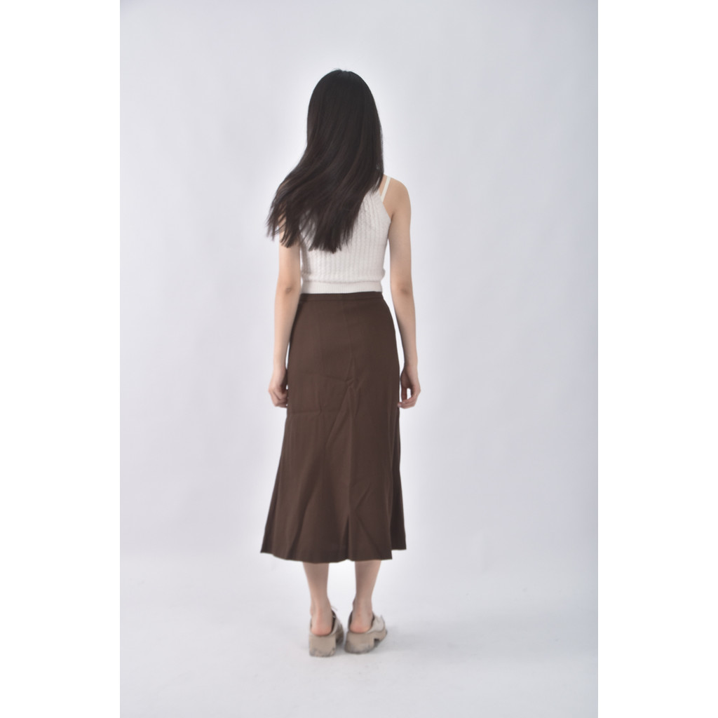 (S) tfc羊毛簡約棕色長裙二手衣, , large