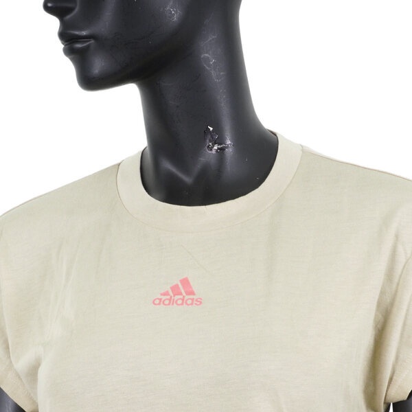 Adidas Tee W 女 短袖 上衣 T恤 亞洲版 運動 休閒 寬鬆 後背鏤空 淺褐 [GP9750], , large