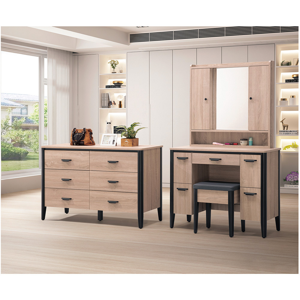 【唯熙傢俱】威尼斯橡木色六斗櫃 抽屜櫃, , large