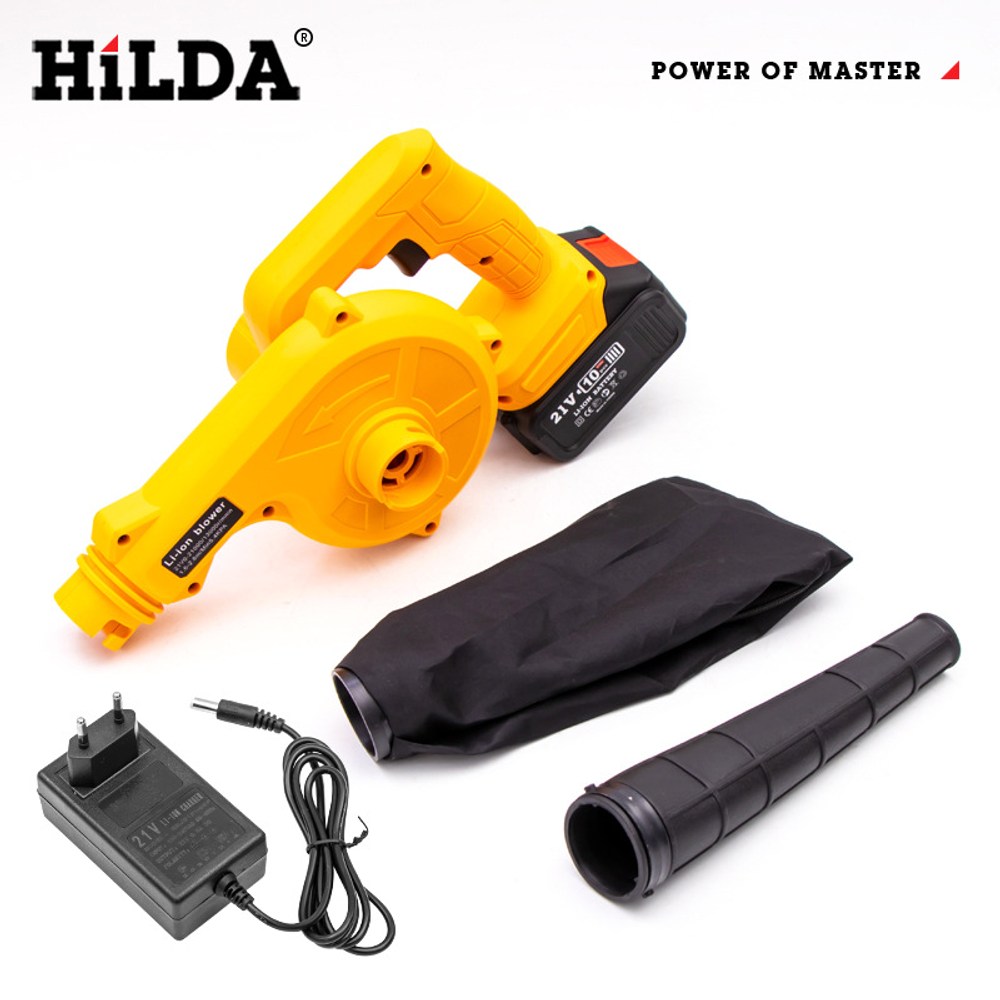 【HILDA】希爾達電動工具 21V 單電 鋰電吹風機 吹葉機 黃色, , large